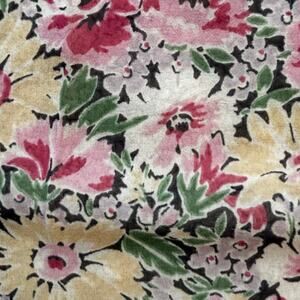 Vintage Club 7 ECHO sheer silk square scarf multicolor floral cottage romantic